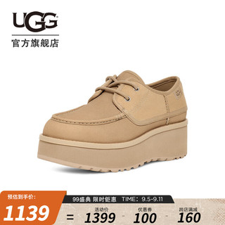 UGG 女士时尚舒适纯色系带圆头松糕厚底休闲鞋 1163010 芥菜籽色 37