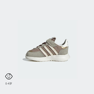 adidas RETROPY F2 CF魔术贴经典运动学步鞋男婴童阿迪达斯三叶草 亮白/岩层深土地棕/奇妙白 2