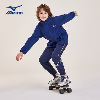 美津浓（MIZUNO）儿童摇粒绒外套拉链男女中大童秋冬保暖百搭舒适 军绿 160cm (身高155-160cm)