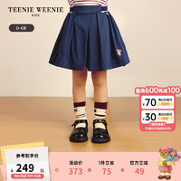 Teenie Weenie Kids小熊童装24夏季新女宝宝刺绣松紧百搭休闲短裤 藏青色 110cm