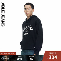 ABLE JEANS 24冬季美式复古连帽卫衣888066 黑色 S