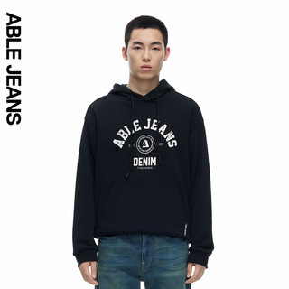 ABLE JEANS 24冬季美式复古连帽卫衣888066 黑色 XXL