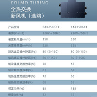 COLMO 双向流全热交换新风机 不含安装 CAX250GC1