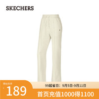 斯凯奇（Skechers）2024女子运动长裤中腰修身华夫格P424W037 珍珠白/02EP S