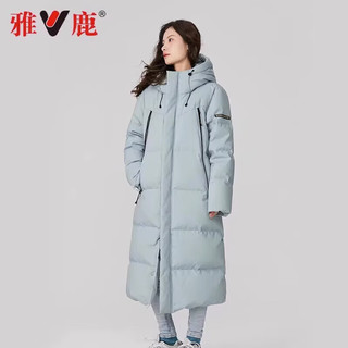 雅鹿羽绒服女长款保暖韩版时尚2024冬季加厚保暖女士外套高端防寒 黑色 XS/160【80-100斤】