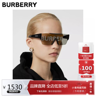 BURBERRY 博柏利 巴宝莉太阳镜博柏利男女款墨镜时尚眼镜方框新年4291 3001G 黑色镜框+字母印花