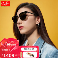 Ray-Ban 雷朋 RayBan雷朋太阳镜男士开车专用女防紫外线偏光墨镜方框潮0RB3016F 901/58黑色镜框绿色偏光镜片/尺寸55