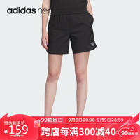 adidas 阿迪达斯 neo女裤夏季健身跑步训练运动时尚透气休闲短裤 IK2436 A/S码