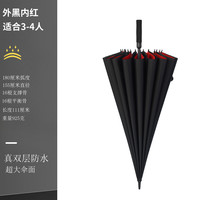 Telling world 习雨 32骨双层自动雨伞长柄超大号男女加固加厚结实暴雨专用双人直柄伞