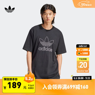 adidas 阿迪达斯 adicolor复古穿搭宽松运动短袖T恤男装夏季阿迪达斯三叶草 经典黑 M