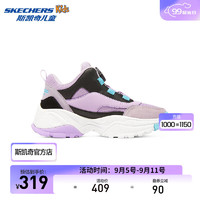 斯凯奇SKECHERS GIRLS 旋扣休闲复古靴302528L 紫色/黑色/PRBK 35码