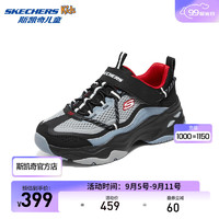 斯凯奇（Skechers）童鞋2024年男童撞色运动鞋大童405210L 黑色/多彩色/BKMT 38码