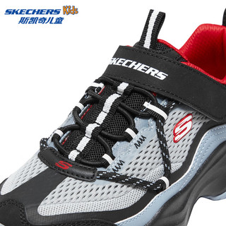 斯凯奇（Skechers）童鞋2024年男童撞色运动鞋大童405210L 黑色/多彩色/BKMT 32码