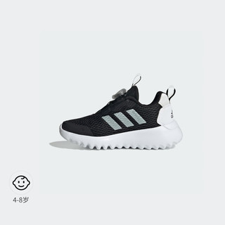 adidas 小波浪 ActiveFlex 3.0旋转按钮运动鞋小童阿迪达斯轻运动 一号黑/亚麻绿/白 34码