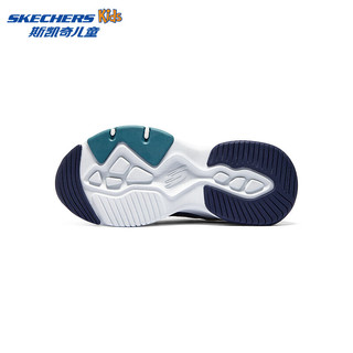 斯凯奇（Skechers）童鞋2024年男童撞色运动鞋大童405210L 海军蓝色/多彩色/NVMT 33码