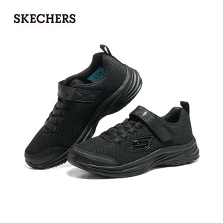 斯凯奇（Skechers）休闲鞋大童时尚透气运动鞋302450L 全黑色/BBK 28.5码