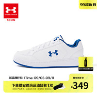 安德玛（Under Armour）童鞋儿童板鞋蓝白撞色男女童运动休闲鞋大童舒适系带鞋3028641 白蓝 36码