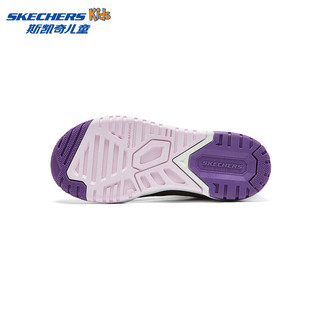 Skechers斯凯奇儿童板鞋春秋低帮休闲复古男童厚底轻便防滑运动鞋406157L 女童/绑带/黑色/多彩色/BKMT 30码