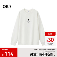 森马（Semir）卫衣男2024冬季复古刺绣印花针织上衣时尚艺术设计感 本白10101 180/96A/XL