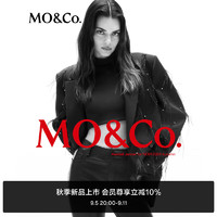 MO&Co.【肯豆同款】2024秋精裁修身小高领短款背心MBD3VET002 黑色 L/170