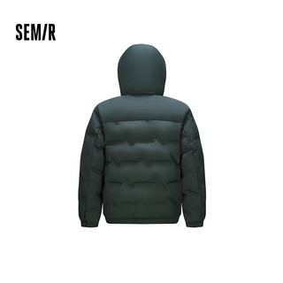 森马（Semir）羽绒服男2024防水连帽外套轻薄款冬装纯色百搭 墨绿（灰鸭绒）41039 160/80A/XS