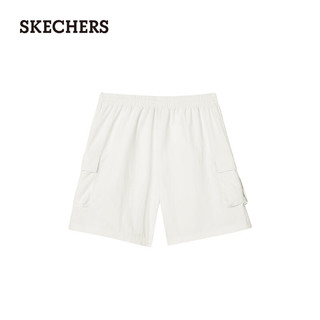 斯凯奇（Skechers）夏季女款工装短裤时尚运动裤子L224W060 棉花糖白/0074 S