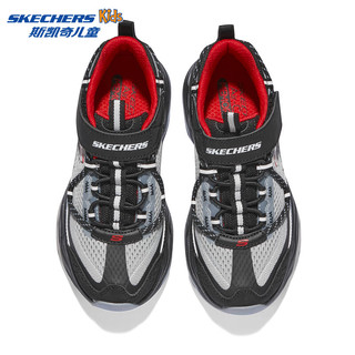 斯凯奇（Skechers）童鞋2024年男童撞色运动鞋大童405210L 黑色/多彩色/BKMT 40码