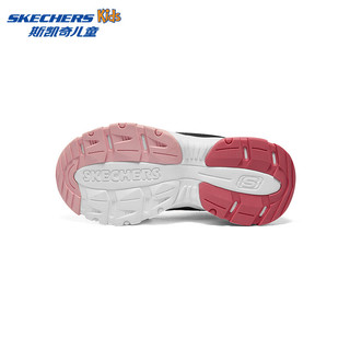 斯凯奇SKECHERS GIRLS 旋扣休闲复古靴302528L 黑色/白色/粉红色/BKWP 28.5码