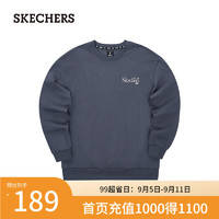 斯凯奇（Skechers）2024男女针织套头卫衣松弛感落肩L324U107 奥德赛灰/026R L