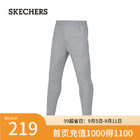 斯凯奇（Skechers）2024男子针织长裤运动休闲中腰P424M161 杂灰色/02H3 M