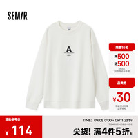 森马（Semir）卫衣男2024冬季复古刺绣印花针织上衣时尚艺术设计感 本白10101 165/84A/S