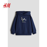 H&M2024秋季童装男童图案连帽衫1243123 混灰色/精灵宝可梦 150/76