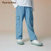 PawinPaw卡通小熊童装2024年秋冬男童工装风牛仔裤舒适好搭 Indigo牛仔蓝色/55 140cm