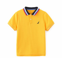诺帝卡 NAUTICA童装 男童POLO衫夏季儿童短袖T恤撞色翻领抑菌透气 黄色 110cm