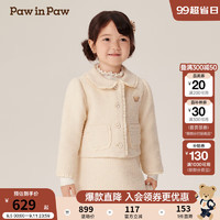 Paw in Paw PawinPaw卡通小熊童装2024年秋冬女宝梭织外套 Ivory象牙色/39 120cm