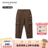 Teenie Weenie Kids小熊童装24秋冬新男女童经典百搭刺绣格纹长裤 棕色 140cm