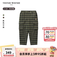 Teenie Weenie Kids小熊童装24秋冬新男女童经典百搭刺绣格纹长裤 绿色 160cm