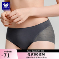 华歌尔（Wacoal）蓝标 透气性感无痕中低腰三角裤内裤内衣女 UP15C4 碳灰色 165/95