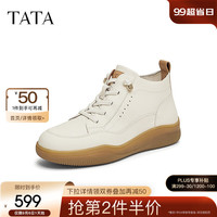 他她(TATA)2024冬时尚休闲时装短靴女7D641DD4 黑色 35