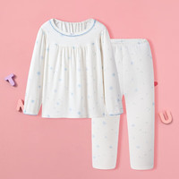 三枪三枪儿童家居服套装男童女童内衣套秋季卡通联名款睡衣睡裤 女童白8D042D1 【170CM 参考体重100-115斤】