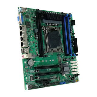 倍控倍控C612工控机nas软路由主板 E5-V3V4 Intel2.5G 10sata X99工业母板6串口MATX多网卡6串口RS485 2011主板四网卡+挡板