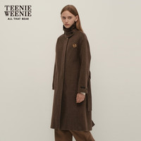 Teenie Weenie【澳毛+桑蚕丝】小熊2024轻奢感双面毛呢大衣女 卡其色 165/M