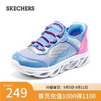 斯凯奇（Skechers）轻便舒适女中大童休闲运动鞋302221L 蓝色/粉红色/BLPK 31码