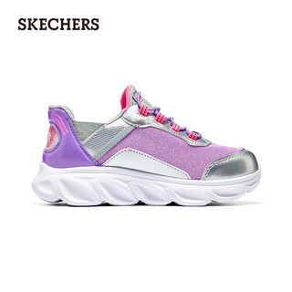 斯凯奇（Skechers）轻便舒适女中大童休闲运动鞋302221L 灰色/淡紫色/GYLV 36码