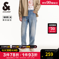 杰克·琼斯（JACK&JONES）牛仔男裤秋季潮酷百搭微弹裤子废土风时尚905锥形牛仔裤男 7E39 中牛仔蓝 7E39 中牛仔蓝 170/78A/SRW