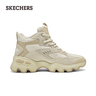 斯凯奇（Skechers）女鞋秋冬中高帮厚底增高休闲运动鞋加绒保暖短靴167844 自然色/NAT 39.5