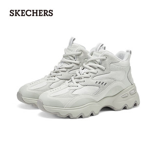 斯凯奇（Skechers）女鞋秋冬中高帮厚底增高休闲运动鞋加绒保暖短靴167844 灰色/GRY 40