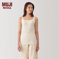 无印良品(無印良品 MUJI)女式 莱赛尔罗纹 带罩杯背心 女士女款 带胸垫 FCB59C4A 象牙色 XS (150/76A)