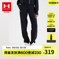 安德玛（Under Armour）童装男女童针织长裤儿童裤子大童休闲百搭运动裤卫裤243225507 黑色 160cm