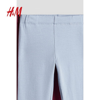 H&M2024秋季童装女童棉质3件装重磅汗布打底裤1193337 粉色 120/53